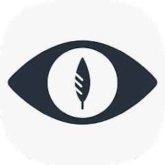 App-Icon von Naturblick mit einem Auge und einer Feder.
