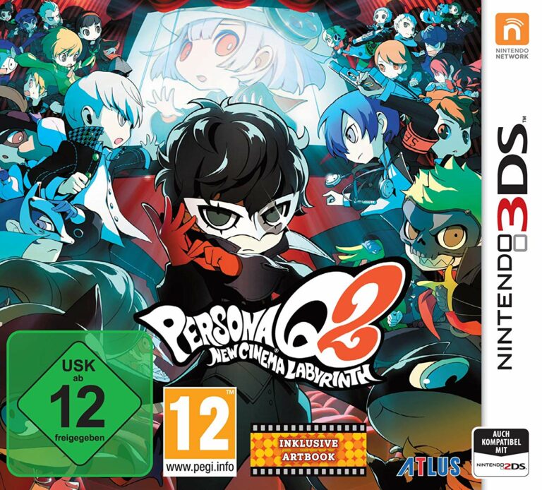 Packshot von Persona Q2 New Cinema Labyrinth. Auf dem Cover sind verschiedene Charaktere zu sehen.