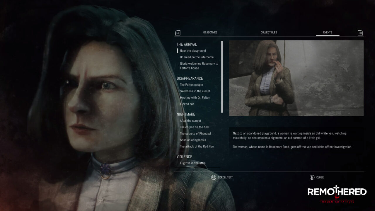 Eventübersicht auf Remothered: Tormented Fathers