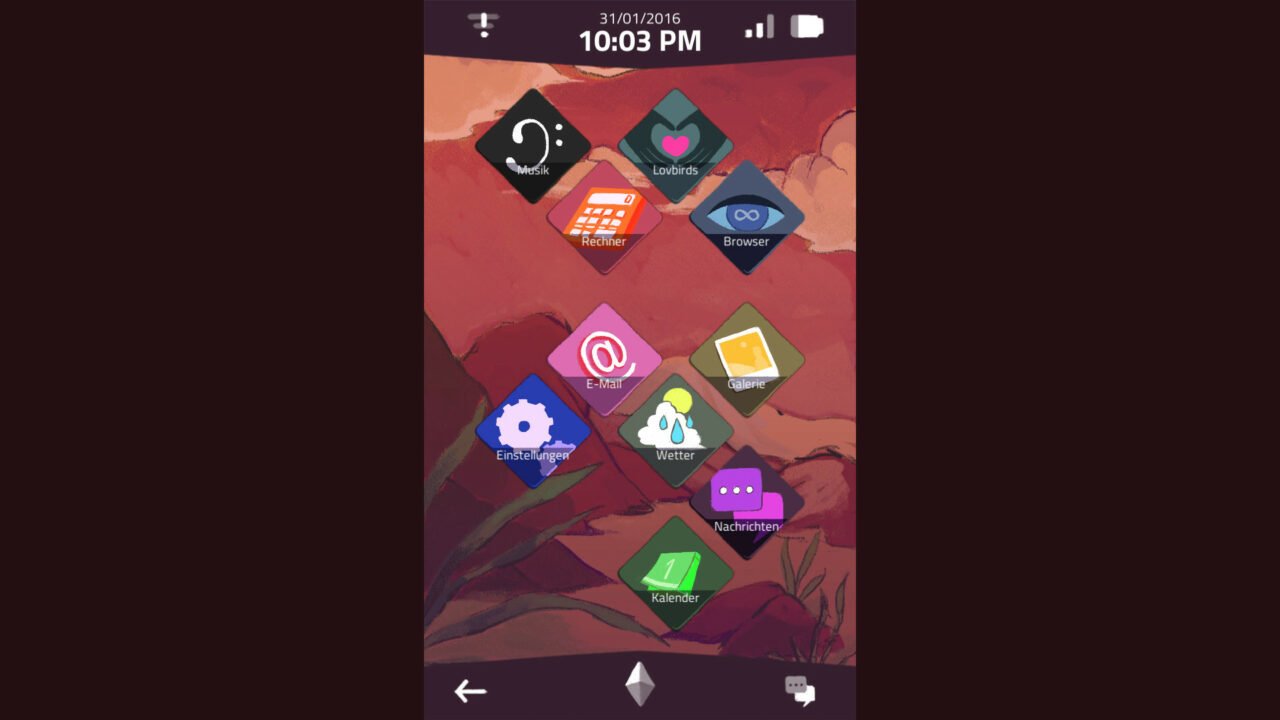 Handyscreen Homebildschirm mit verschiedenen App-Icons.