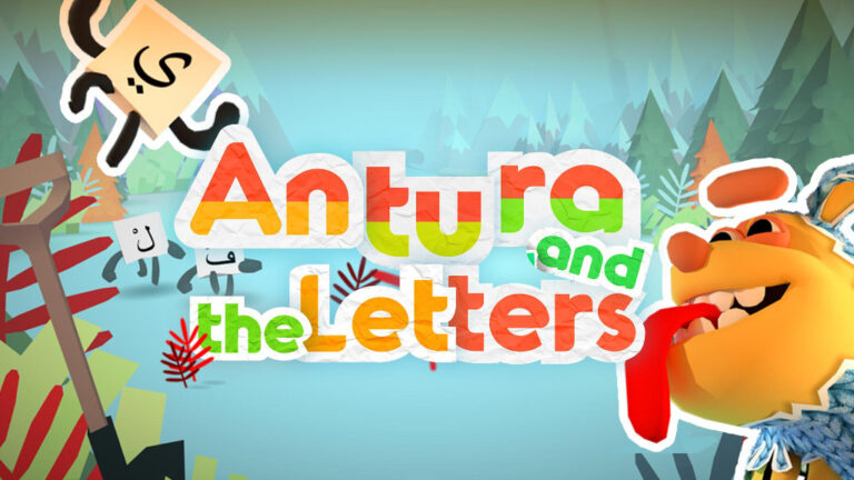 Schriftzug Antura and the letters und ein Comic-Hund.