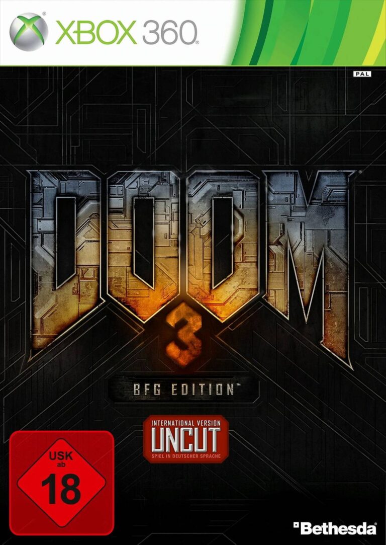 XBox360-Spielhülle von Doom 3, USK 18.