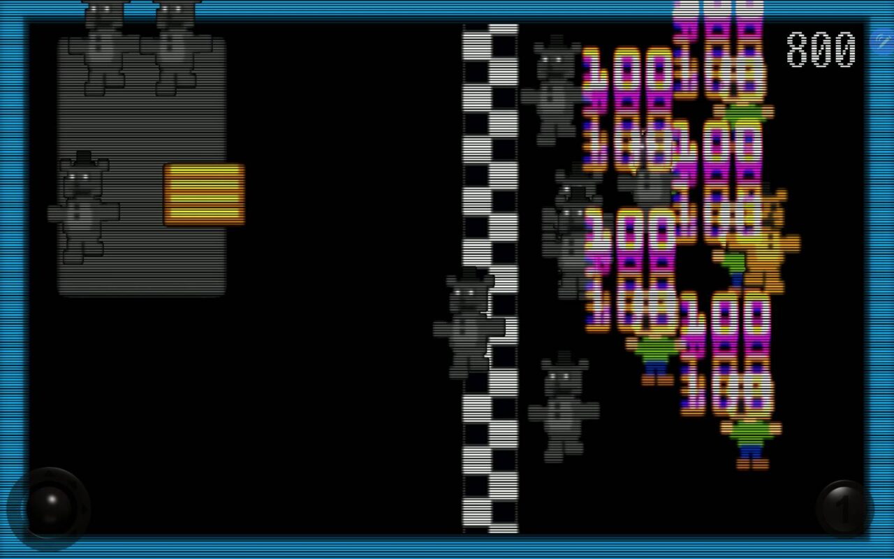 Glitch mit einem schwarzen Bär, der sich vervielfältigt und ineinanderübergehende Zahlen, in Retro-Grafik.