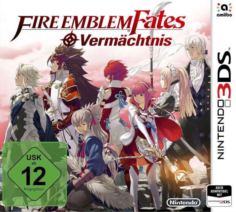 Packshot des Nintendo 3DS Spiels "Fire Emblem Fates: Vermächtnis", USK 12.