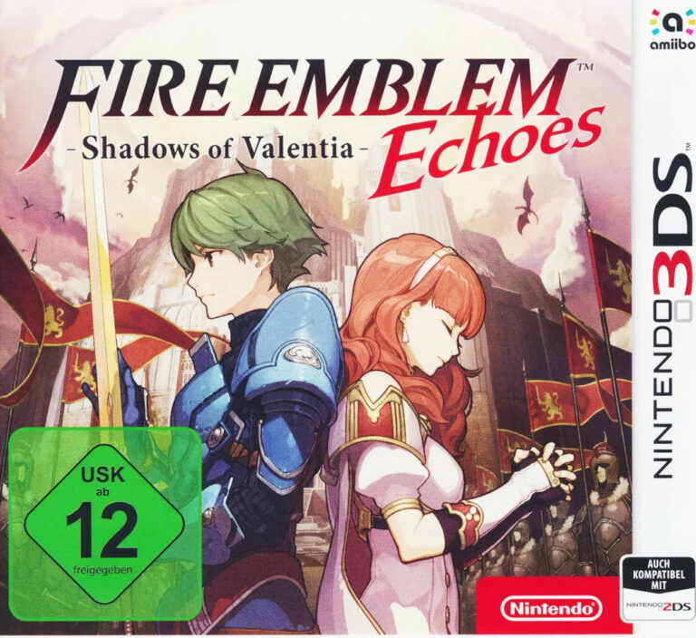 Packshot des Nintendo 3DS Spiels "Fire Emblem: Shadows of Valentia, Echoes", USK 12.