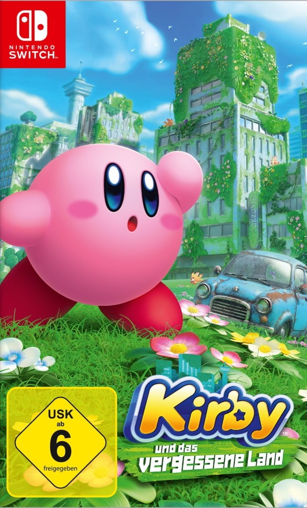 Packshot Kirby und das vergessene Land für die Nintendo Switch mit USK ab 6.