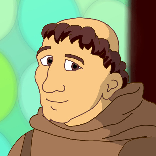 Icon von Martin Luthers Abenteuer mit Martin Luther im Cartoon-Stil.
