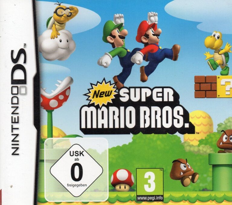 DS-Spielhülle von New Super Mario Bros. mit Mario und Luigi. USK 0.