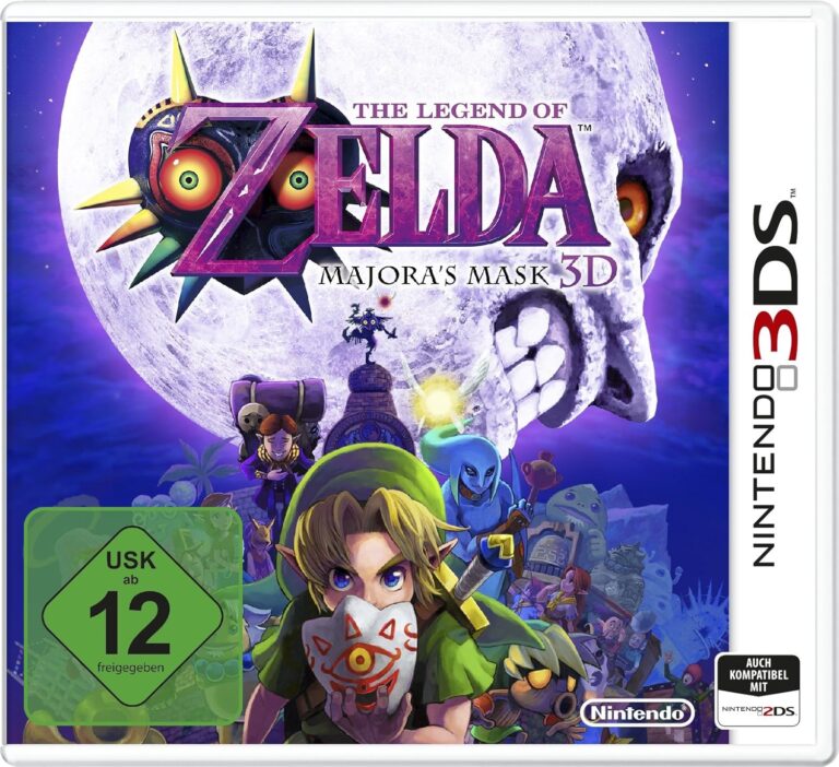 3DS-Spielhülle von The Legend of Zelda Majora's Mask 3D, USK 12.