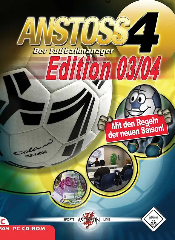 PC-Spielhülle Anstoss 4 Edition 03/04 mit Fußball, USK 0.