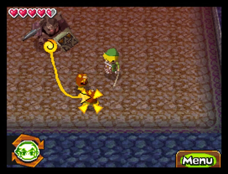 Link kämpft mit Schwert gegen verschiedene Monster.
