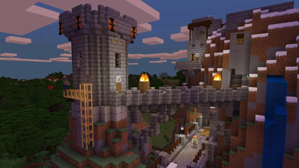 Eine Burg im Spiel Minecraft.