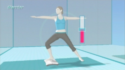 Wii-Fit-Trainerin in einer Yoga-Pose.