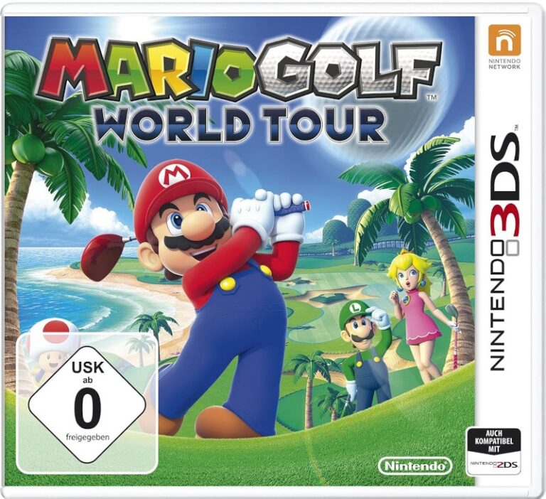 Packshot des Spiels "Mario Golf: World Tour" für den Nintendo 3DS, USK: 0.