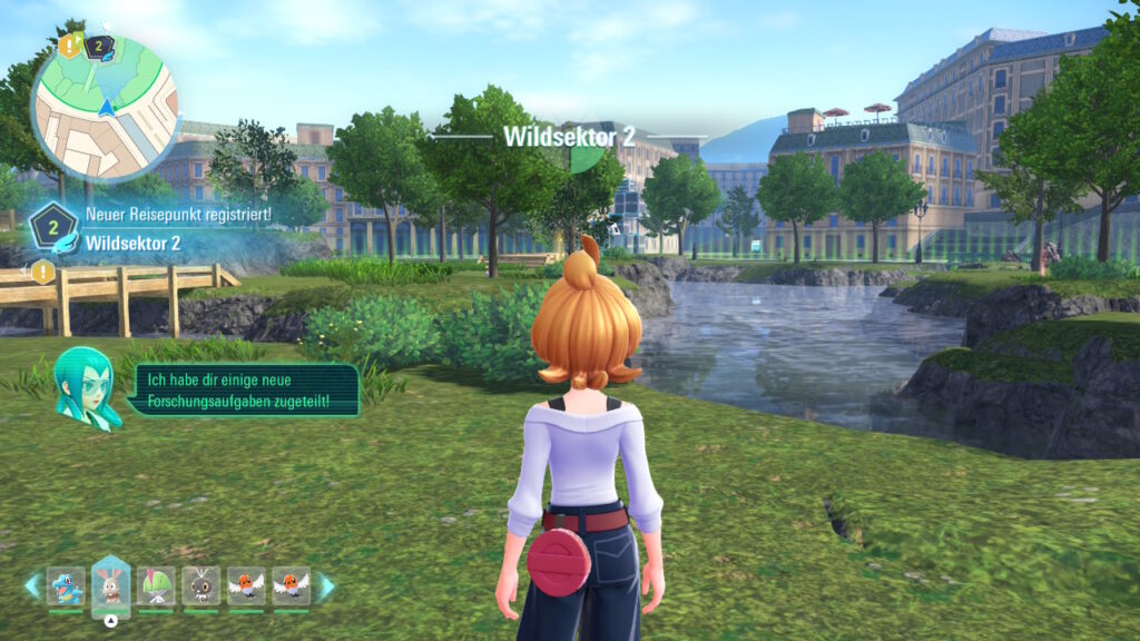 Einblick ins Spiel: Spielfigur steht vor WIldsektor, ähnlich wie ein Naturschutzgebiet